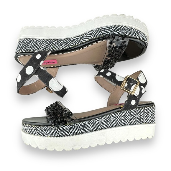 Betsey Johnson Shoes Womens 8 Platform Sandals Open Toe Buckle Strap - Picture 6 of 11